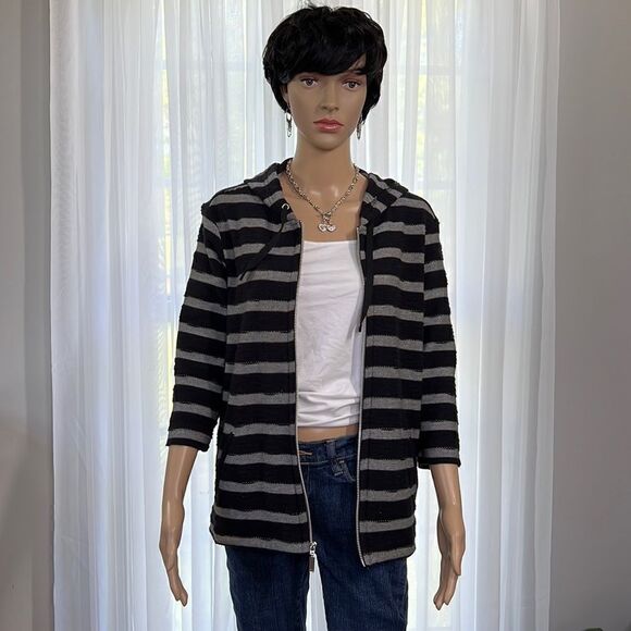 Chico’s Weekends Hooded Lightweight Jacket Small - Picture 1 of 7